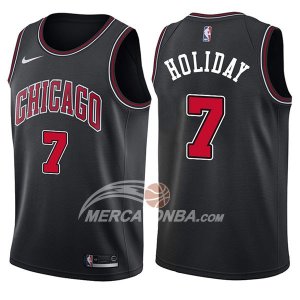 Maglie NBA Chicago Bulls Justin Holiday Statehombret 2017-18 Nero