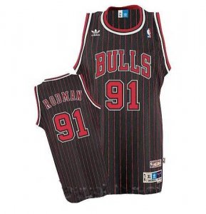 Maglie NBA Rodman,Chicago Bulls Nero