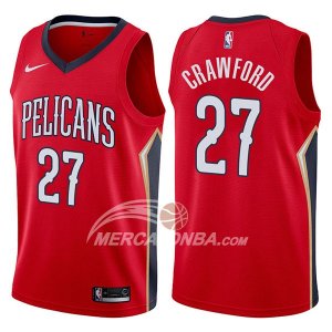 Maglie NBA New Orleans Pelicans Jordan Crawford Statehombret 2017-18 Rosso
