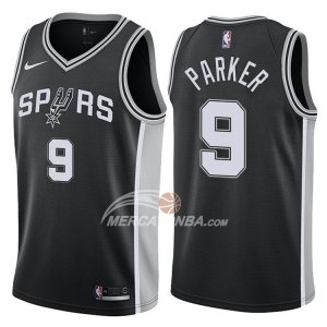 Maglie NBA Autentico Spurs Parker 2017-18 Nero