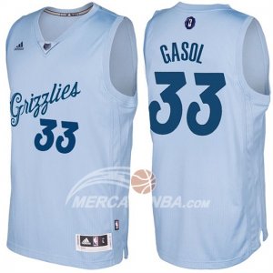 Maglie NBA Christmas 2016 Marc Gasol Memphis Grizzlies Claro Blu