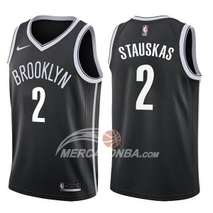 Maglie NBA Brooklyn Nets Nik Stauskas Icon 2017-18 Nero