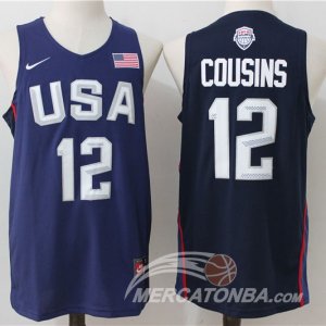 Maglie NBA Twelve USA Dream Team Cousins Blu