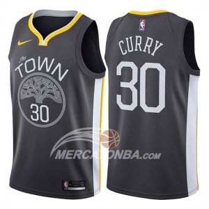 Maglie NBA Warriors Stephen Curry Statement 2017-18 Grigio