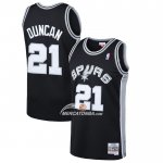 Maglia San Antonio Spurs Tim Duncan NO 21 Mitchell & Ness 1998-99 Nero2