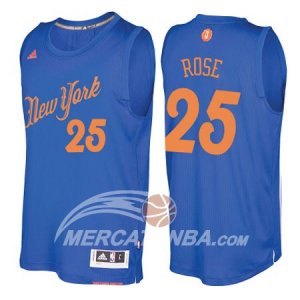 Maglie NBA Rose Christmas,New York Knicks 76ers Blu