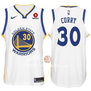 Nike Maglie NBA Curry Golden State Warriors 2017-18 Blanco
