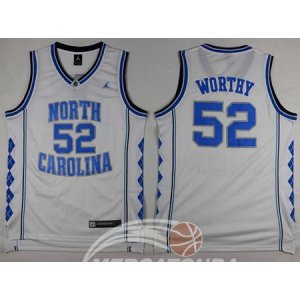 Maglie NBA NCAA Worthy,Norte Carolina Bianco