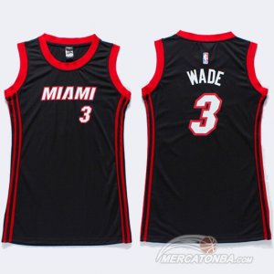 Maglie NBA Donna Wade,Miami Heats Nero