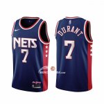 Maglia Brooklyn Nets Kevin Durant NO 7 Citta 2021-22 Blu
