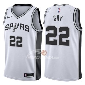 Maglie NBA Autentico Spurs Gay 2017-18 Bianco