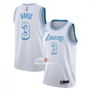 Maglia Los Angeles Lakers Anthony Davis Citta 2020-21 Bianco