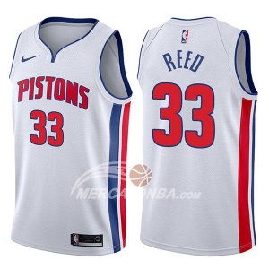 Maglie NBA Detroit Pistons Willie Reed Association 2017-18 Bianco