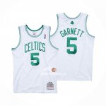 Maglia Boston Celtics Kevin Garnett NO 5 Mitchell & Ness 2007-08 Bianco