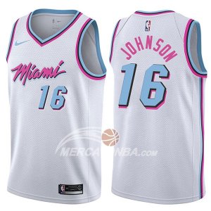 Maglie NBA Miami Heat James Johnson Ciudad 2017-18 Bianco