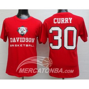 Maglie NBA Davidson College Curry Rosso