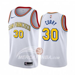 Maglia Golden State Warriors Stephen Curry Classic 2019-20 Bianco
