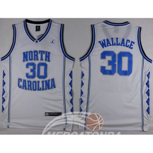Maglie NBA NCAA Wallace,Norte Carolina Bianco