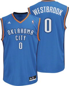 Maglie NBA Rivoluzione 30 Westbrook,Oklahoma City Thunder Blu