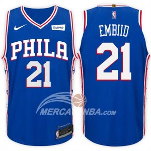 Maglie NBA Joel Embiid Philadelphia 76ers 2017-18 Blu