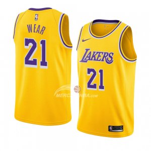 Maglie Los Angeles Lakers Travis Wear Icon 2018-19 Giallo