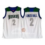 Maglia NBA Huskies Lonzo Ball Blanco
