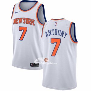 Maglia New York Knicks Carmelo Anthony NO 7 Association Bianco