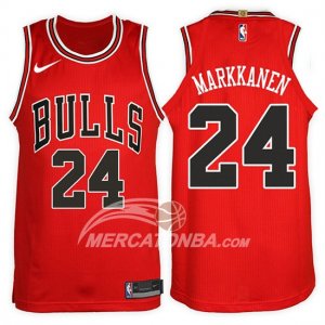 Maglie NBA Lauri Markkanen Chicago Bulls 2017-18 Rosso