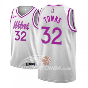 Maglie NBA Minnesota Timberwolves Karl Anthony Towns Earned 2018-19 Grigio