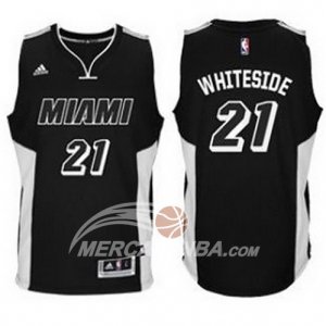 Maglie NBA Whiteside Miami Heats Negro Blanco