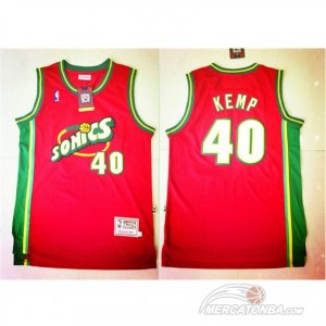 Maglie NBA retro Kemp,Seattle Sonics Rosso
