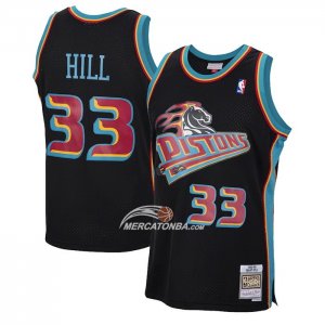 Maglia Detroit Pistons Grant Hill Mitchell & Ness 1998-99 Nero