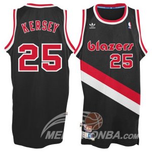 Maglie NBA Rivoluzione 30 Kersey,Portland Trail Blazers Nero