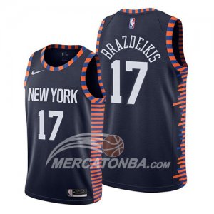 Maglia New York Knicks Iggy Brazdeikis Citta 2019 Blu