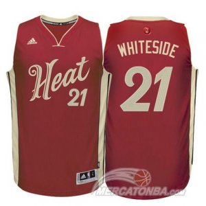 Maglie NBA Whiteside Christmas,Miami Heats Rosso