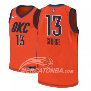 Maglie NBA Oklahoma City Thunder Paul George Earned 2018-19 Arancione