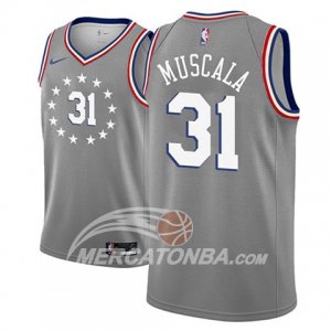 Maglie NBA Philadelphia 76ers Mike Muscala Ciudad 2018-19 Grigio
