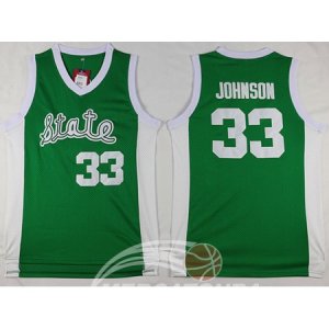 Maglia NBA NCAA Michigan Johnson 33# Verde