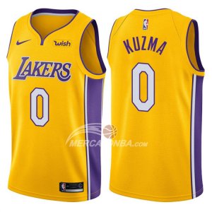 Maglie NBA Autentico Lakers Kuzma 2017-18 Giallo