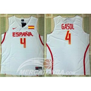 Maglie NBA Juegos Olimpicos Rio Spagna Gasol Bianco 2016