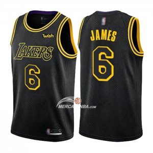 Maglia Los Angeles Lakers LeBron James Citta 2021-22 Nero