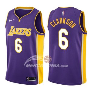 Maglie NBA Los Angeles Lakers Jordan Clarkson Statehombret 2017-18 Viola