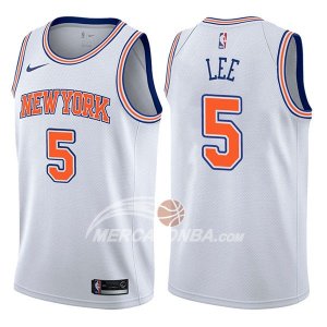 Maglie NBA New York Knicks Courtney Lee Statehombret 2017-18 Bianco