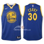 Maglia NBA Autentico Bambino Warriors Curry 2017-18 Blu