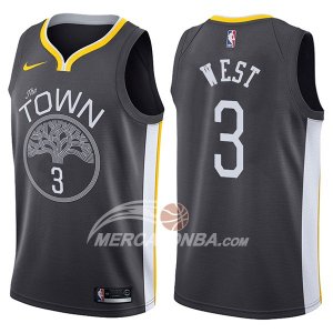 Maglie NBA Golden State Warriors David West The Town Statehombret 2017-18 Nero