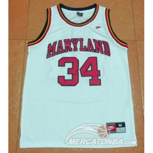 Maglie NBA NCAA Maryland Blas Bianco