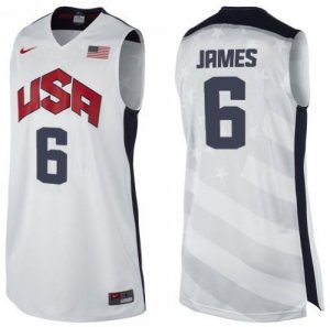 Maglie NBA James,USA 2012 Bianco