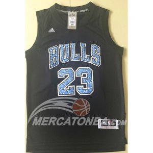 Maglie NBA Bulls Jordan Diamond Edition Nero
