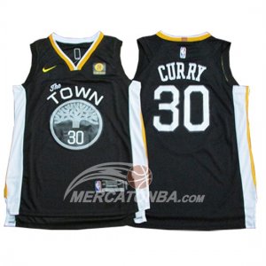 Maglie NBA Curry Golden State Warriors 2017-18 Nero