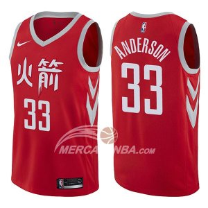 Maglie NBA Houston Rockets Ryan Anderson Ciudad 2017-18 Rosso